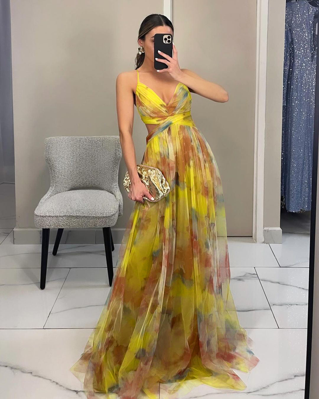 Brienne - Suknia Maxi Damska, Elegancka & Warstwowa