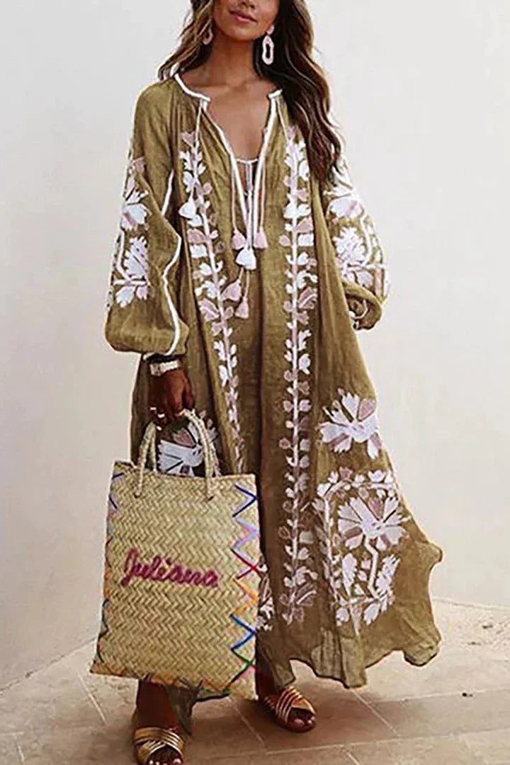 Nelia - Boho Kwiatowa Letnia Sukienka Breezy