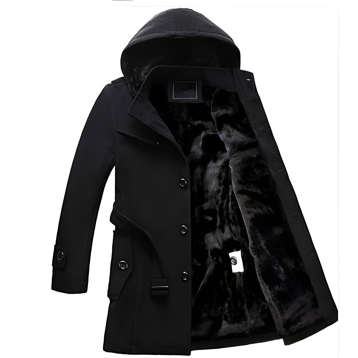 Robert - Nowoczesny, gruby trencz z podszewką ze sztucznego futra dla mężczyzn