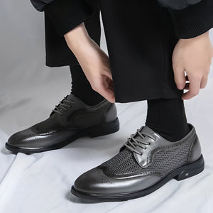 Lawrence - Eleganckie formalne skórzane buty Oxford dla mężczyzn