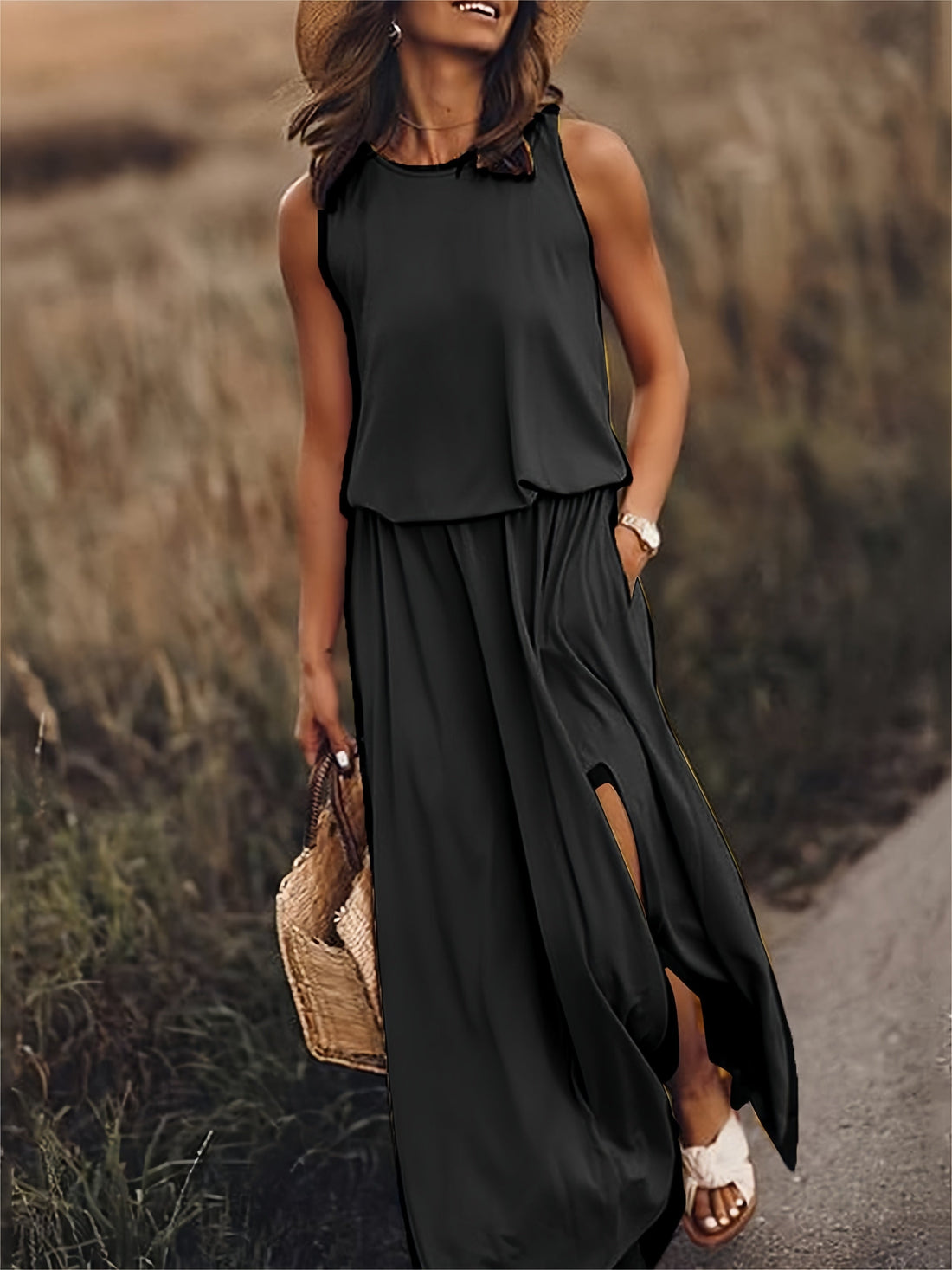 Edna - Boho modalna sukienka maxi w eleganckim stylu