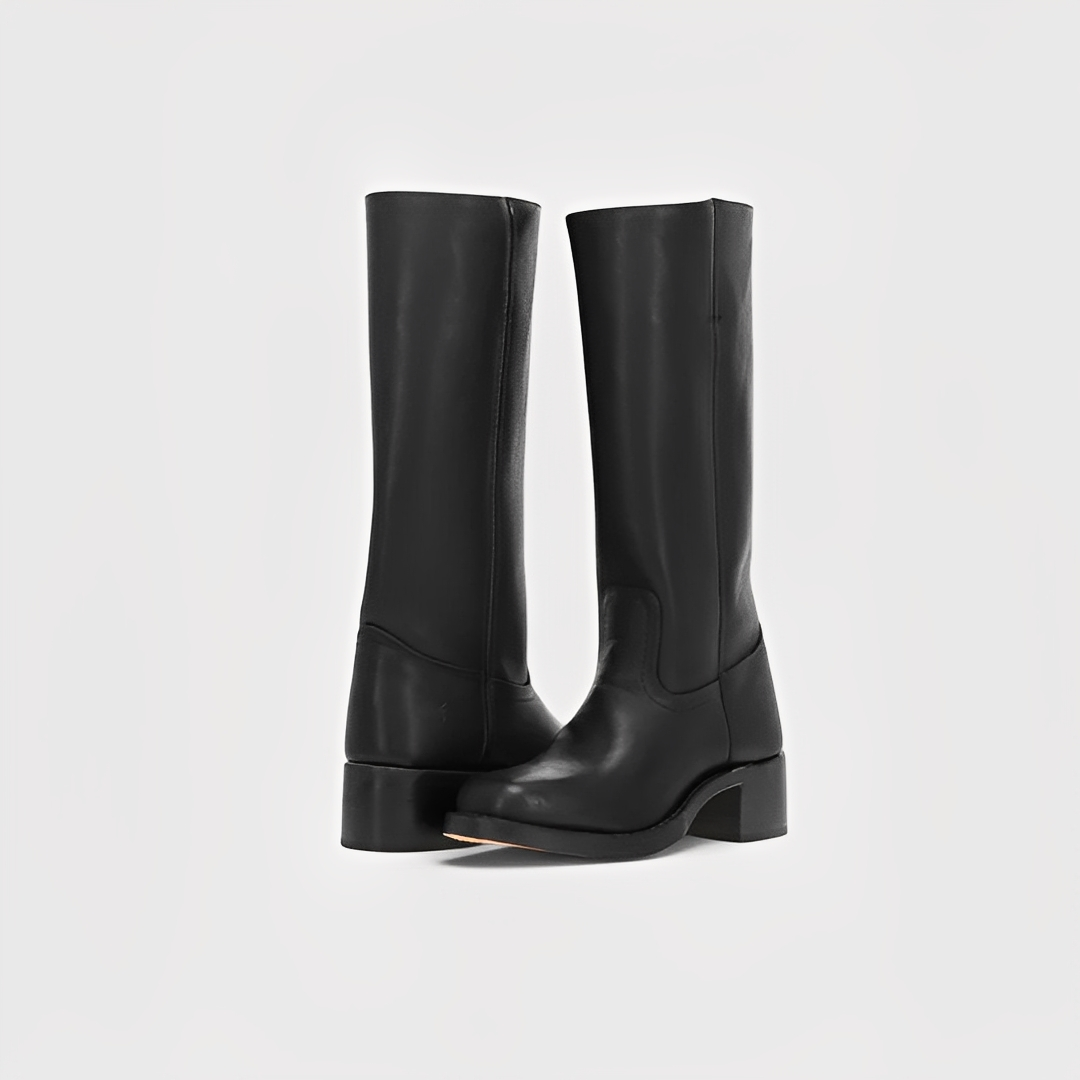 Lauryne - Buty skórzane na wysokim obcasie dla kobiet