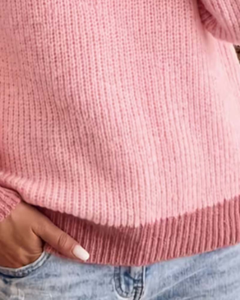 Sweter z kołnierzem i zamkiem w pełnej stylizacji