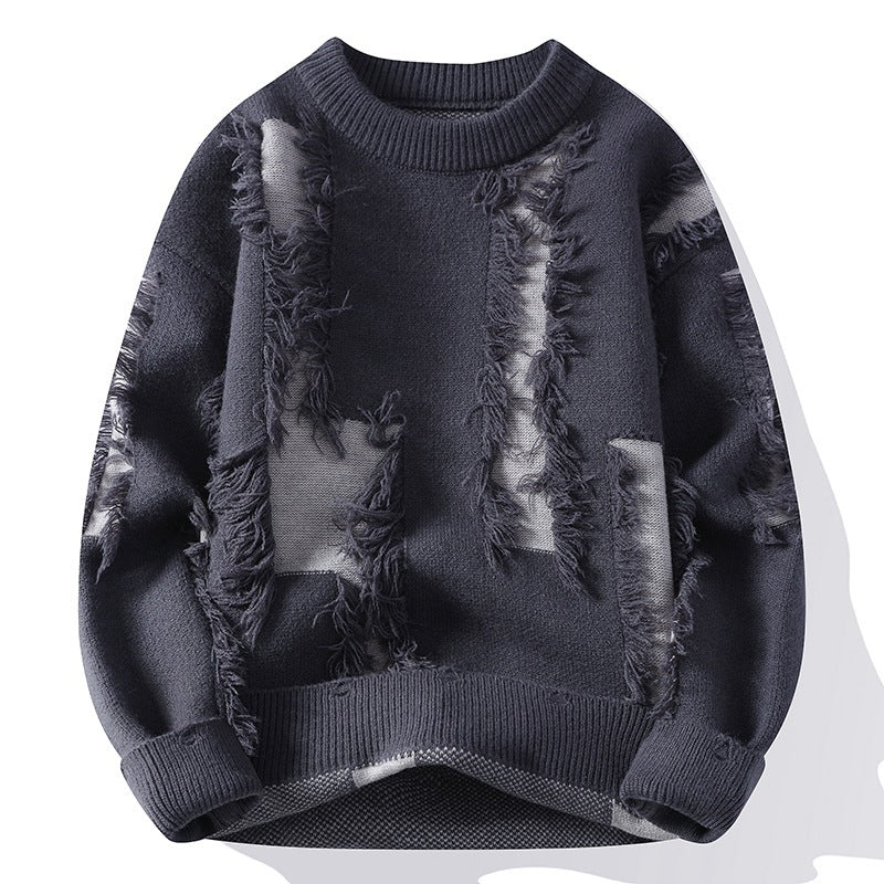 Frank - Stylowy sweter z okrągłym dekoltem dla mężczyzn
