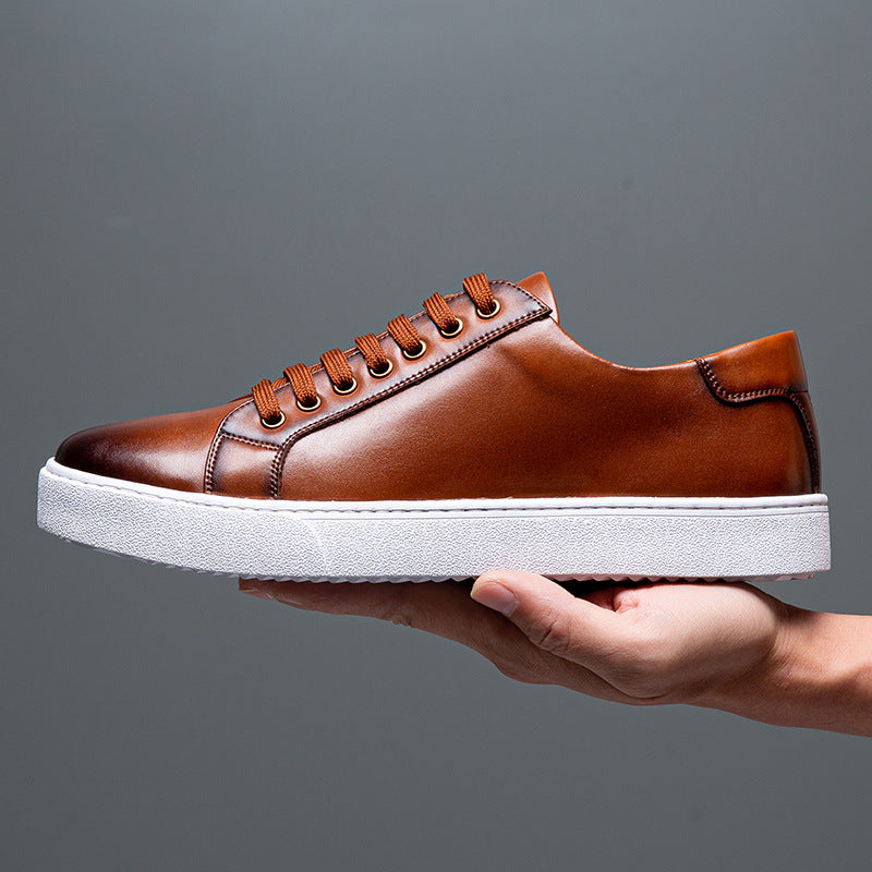 Daniel - Luźny sneaker z szczotkowanej skóry dla mężczyzn