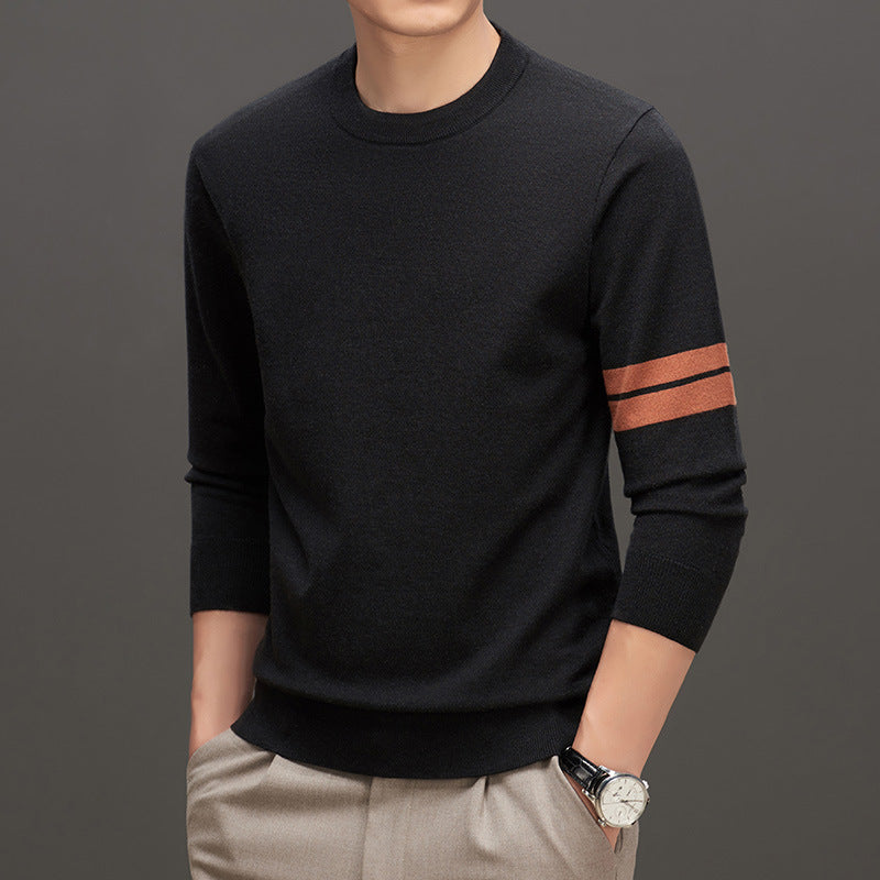Callum - Stylowy pasiasty sweter z okrągłym dekoltem dla mężczyzn
