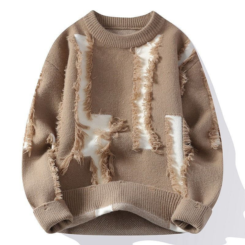 Frank - Stylowy sweter z okrągłym dekoltem dla mężczyzn