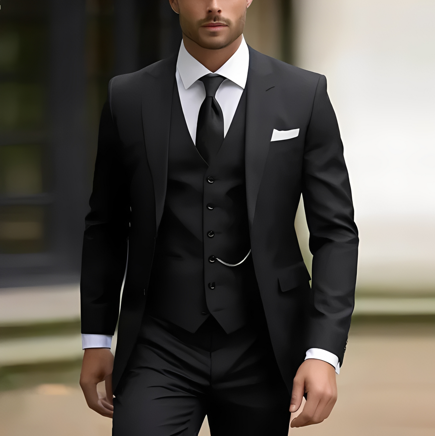 Abenner - Zestaw formalny trzyczęściowy slim fit dla mężczyzn