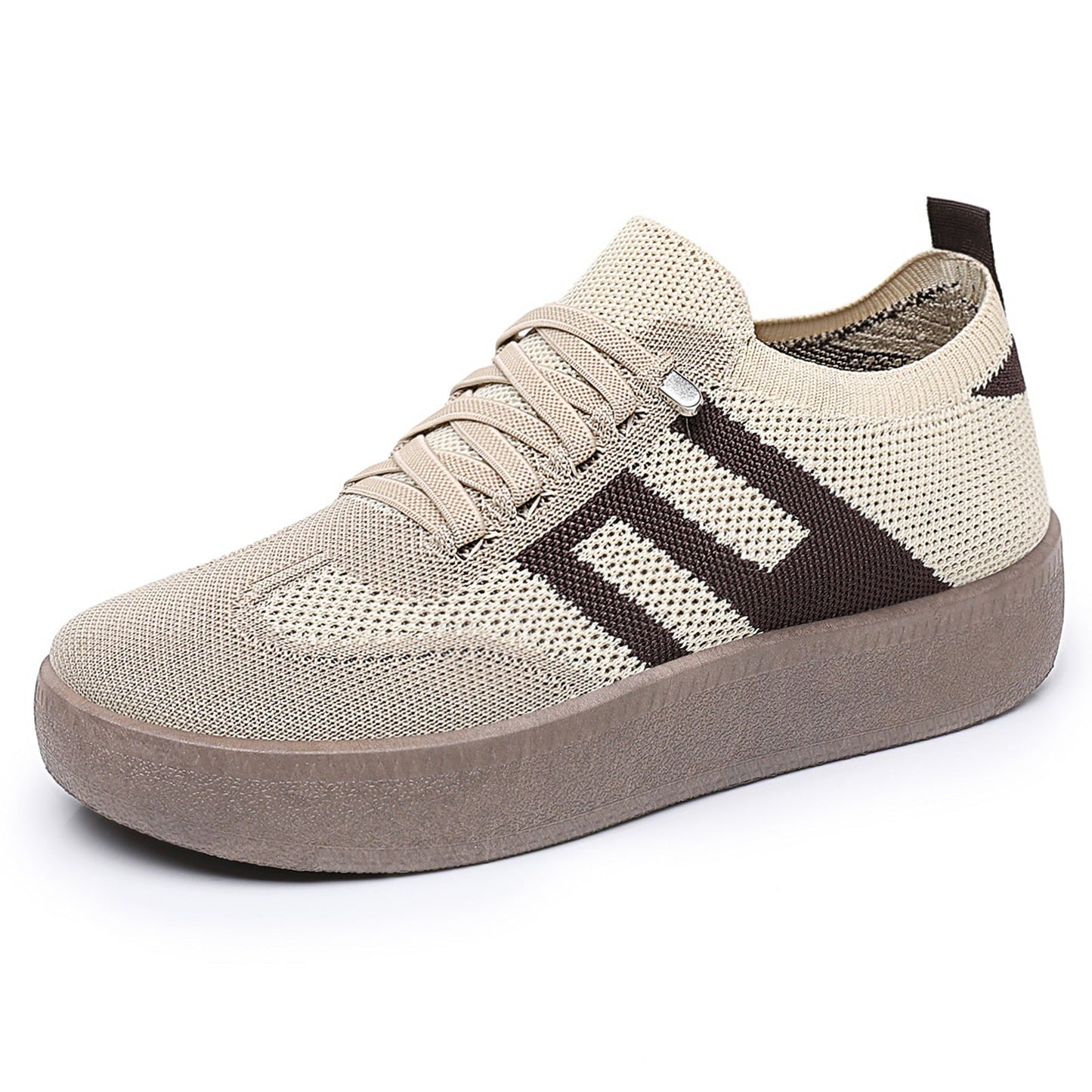 Damskie Dzianinowe Sneakersy Wsuwane Na Platformie