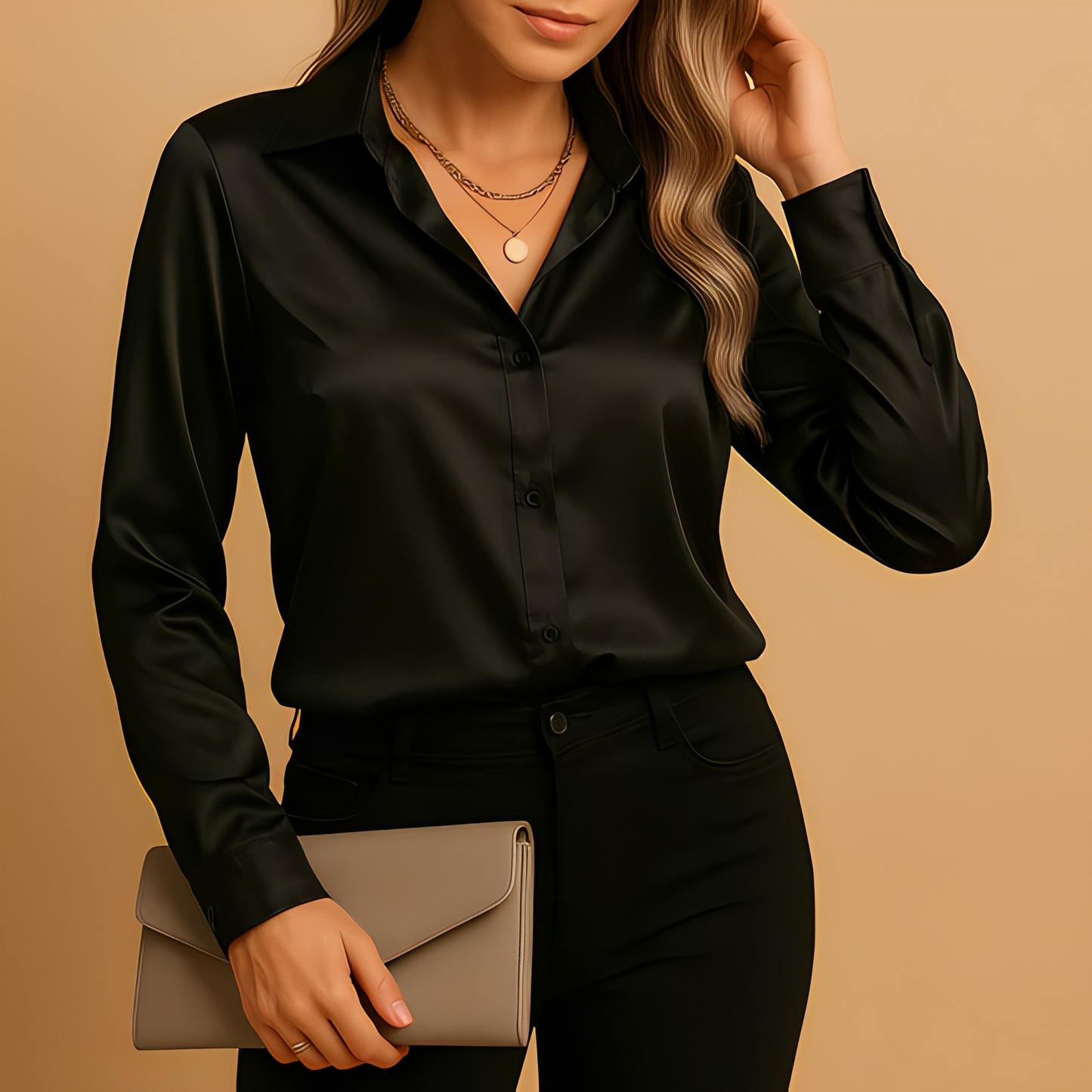 Alesia - Bluzka elegancka z długimi rękawami dla kobiet