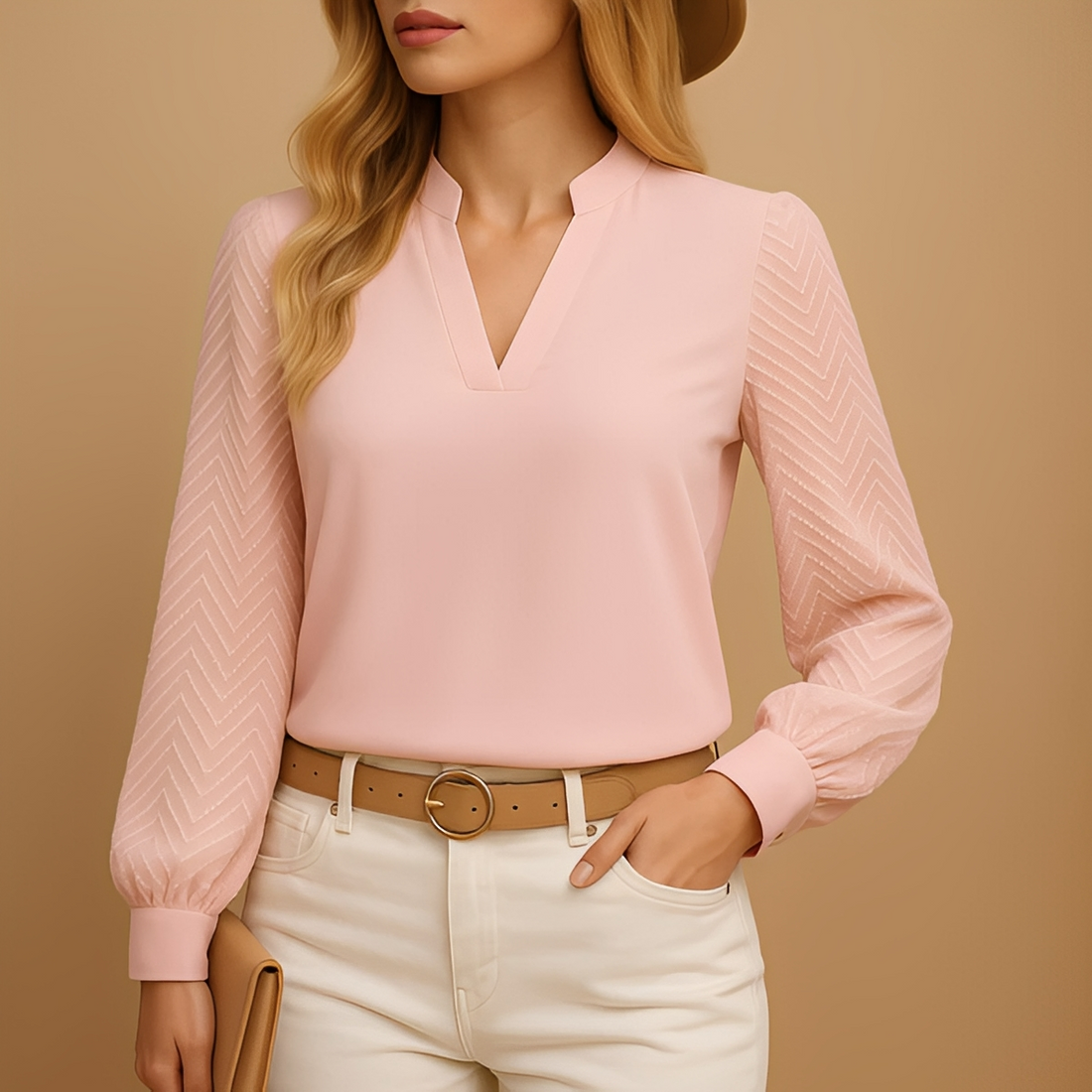 Amante - Elegancka bluzka z długimi rękawami dla kobiet