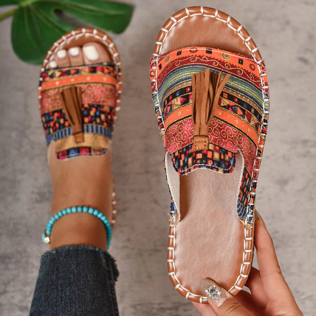 Boho sandały z frędzlami