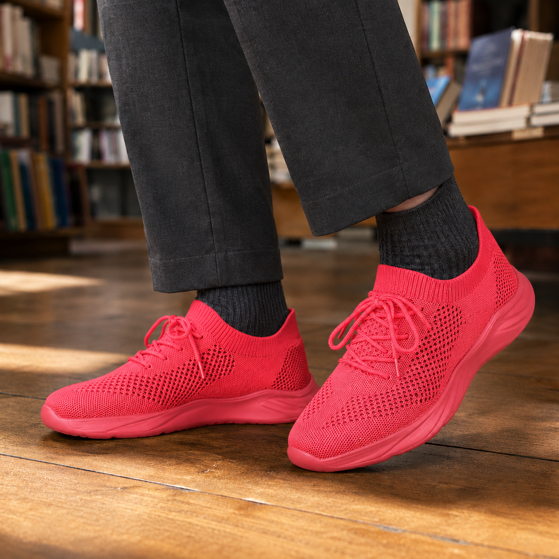 Sneakersy Dzianinowe Ażurowe Z Niską Podeszwą