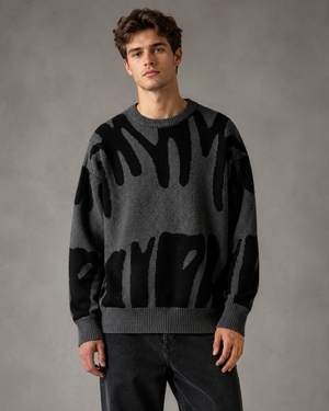 Luźny męski sweter dzianinowy do codziennych stylizacji