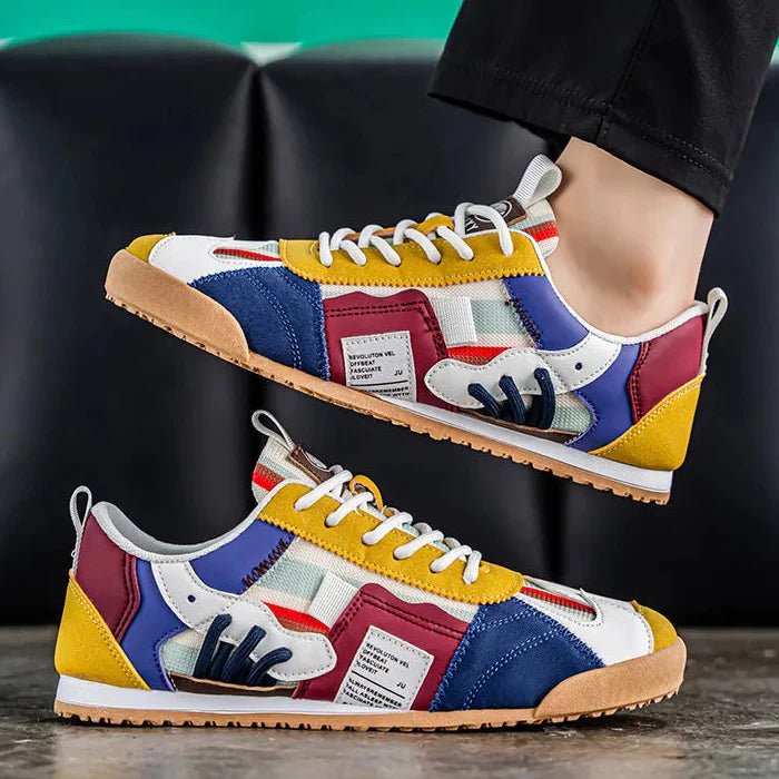 Para męskich sneakersów trekkingowych z zamszem i siatką