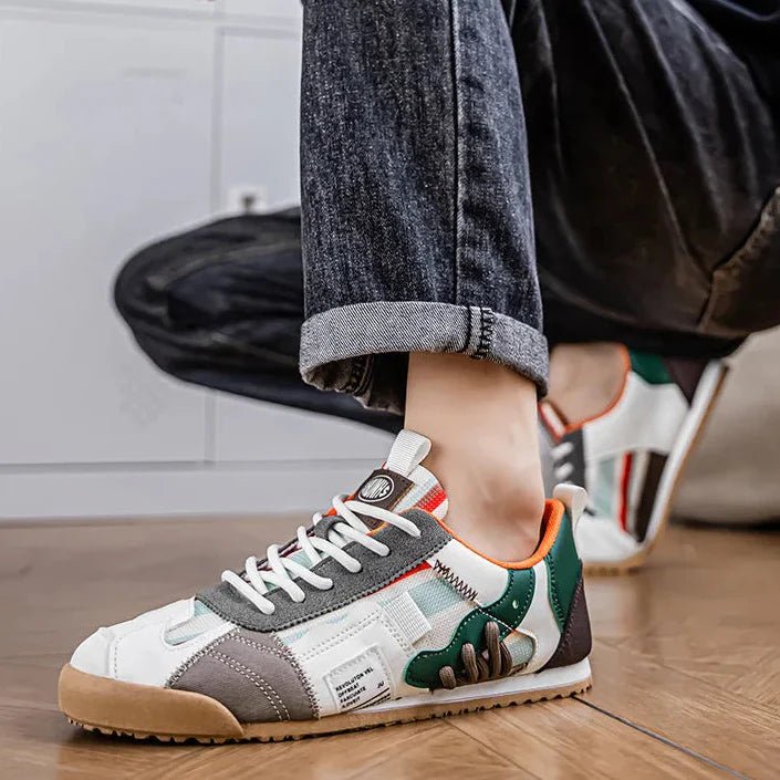 Widok z przodu męskich sneakersów trekkingowych z siatką