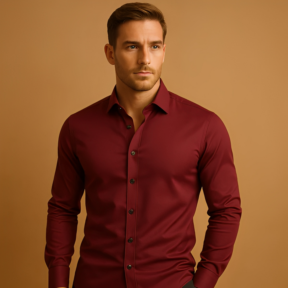 Aldous - Koszula stretch slim fit dla mężczyzn