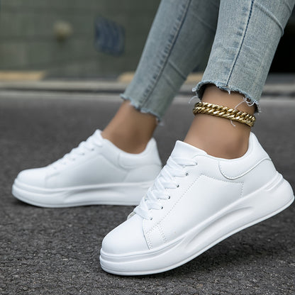 Romy - Buty skórzane białe o czystym wyglądzie
