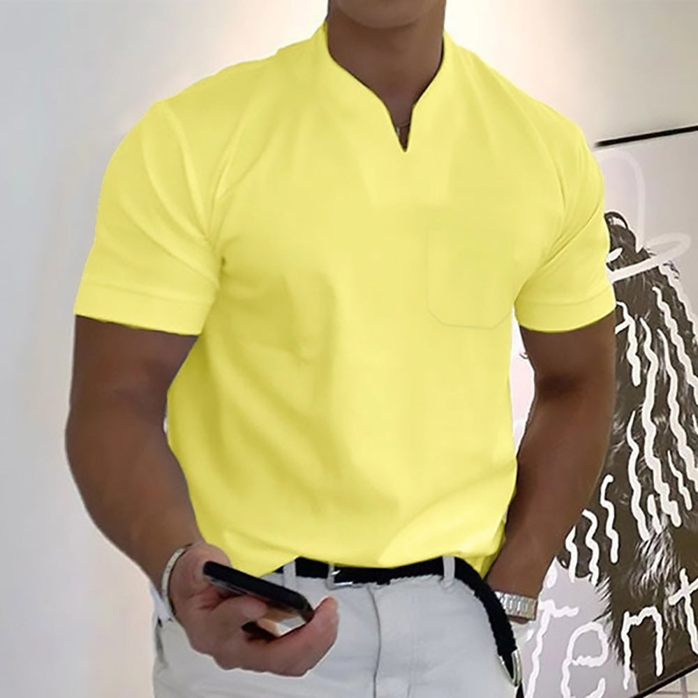 Jason - Męska biznesowa koszulka fitness z krótkimi rękawami