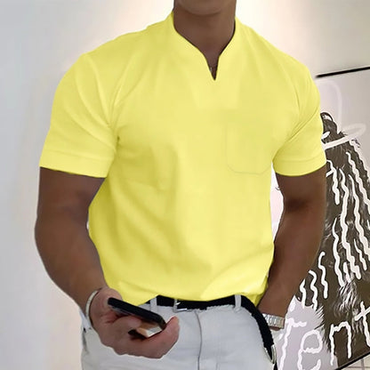 Jason - Męska biznesowa koszulka fitness z krótkimi rękawami