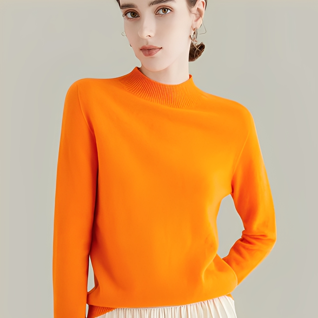Martine - Swetry z wełny slim fit z wysokim kołnierzem dla kobiet