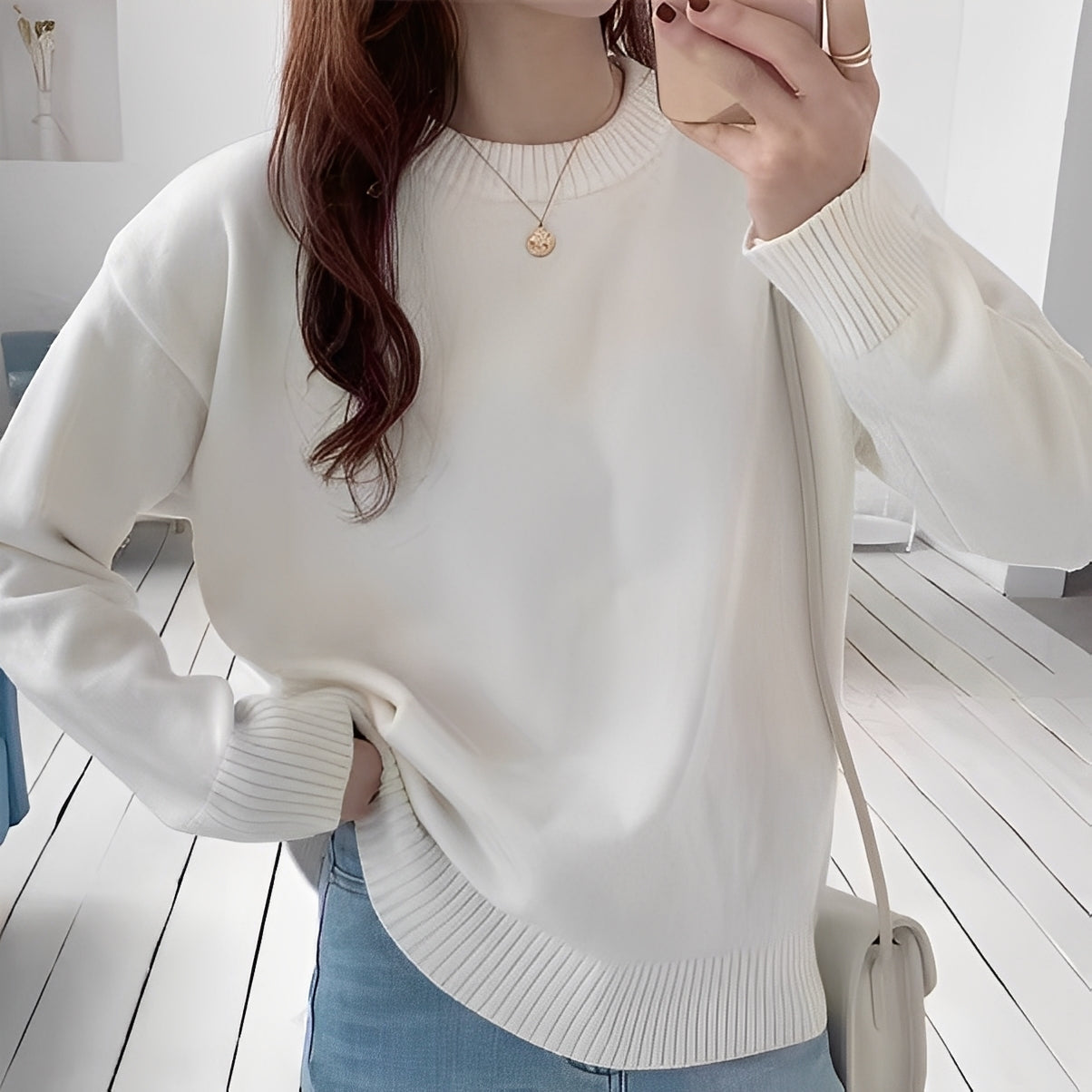 Roxanna - Prosty oversize sweter dla kobiet