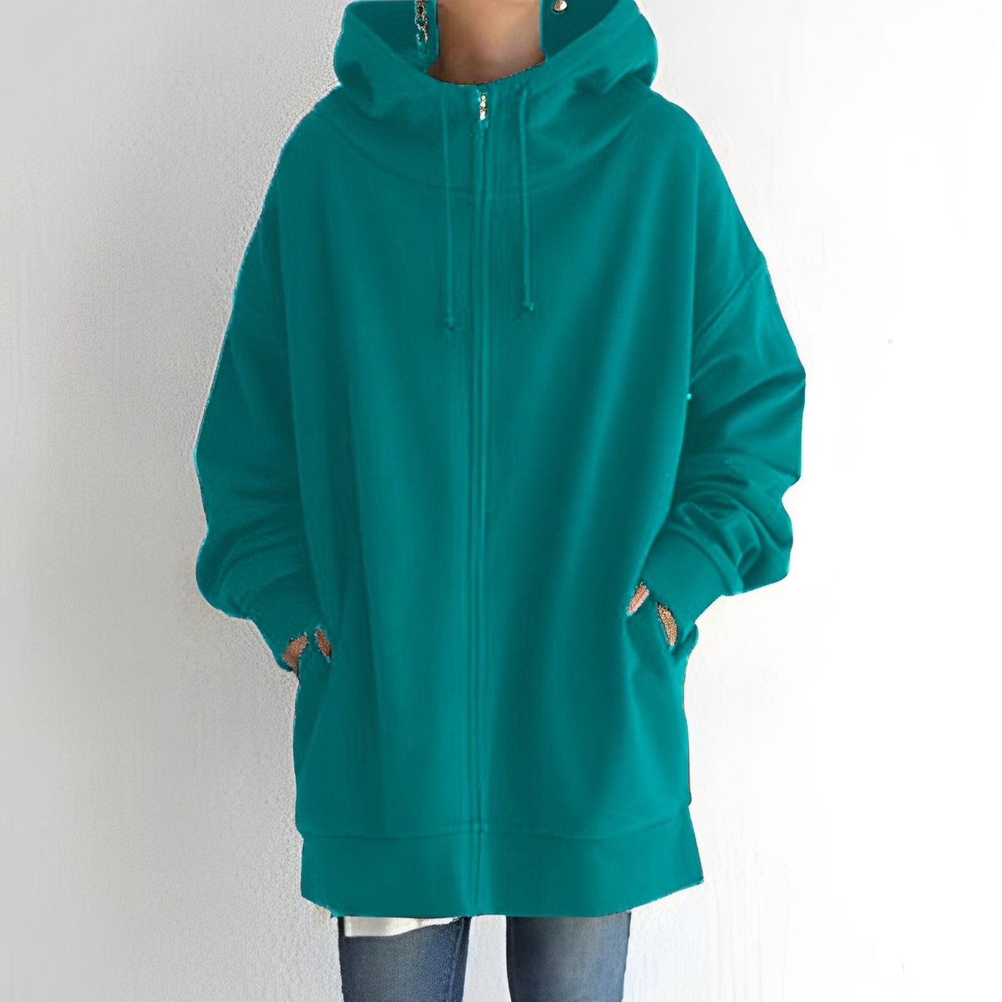 Eleanor - Stylowy oversize-hoodie z aksamitu dla kobiet