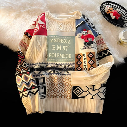 Charles - Stylowy, luźno dziany świąteczny sweterek dla kobiet