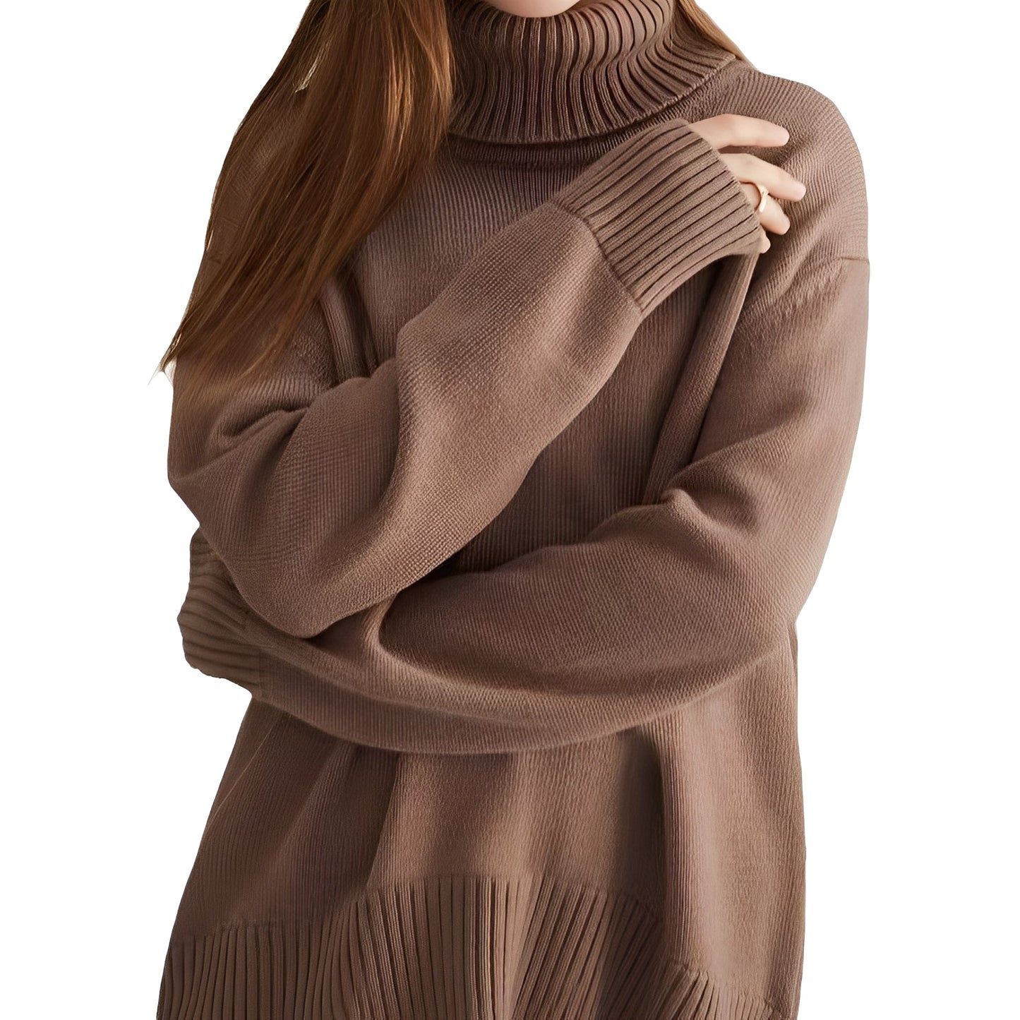 Lucinde - Zimowe swetry z golfem oversize dla kobiet