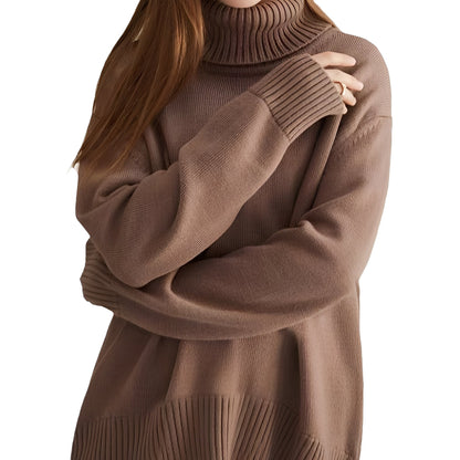 Lucinde - Zimowe swetry z golfem oversize dla kobiet