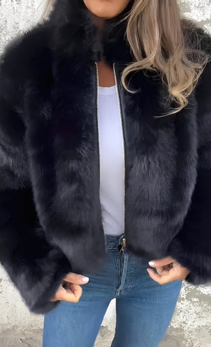 Amanda - Modny pluszowy płaszcz dla kobiet