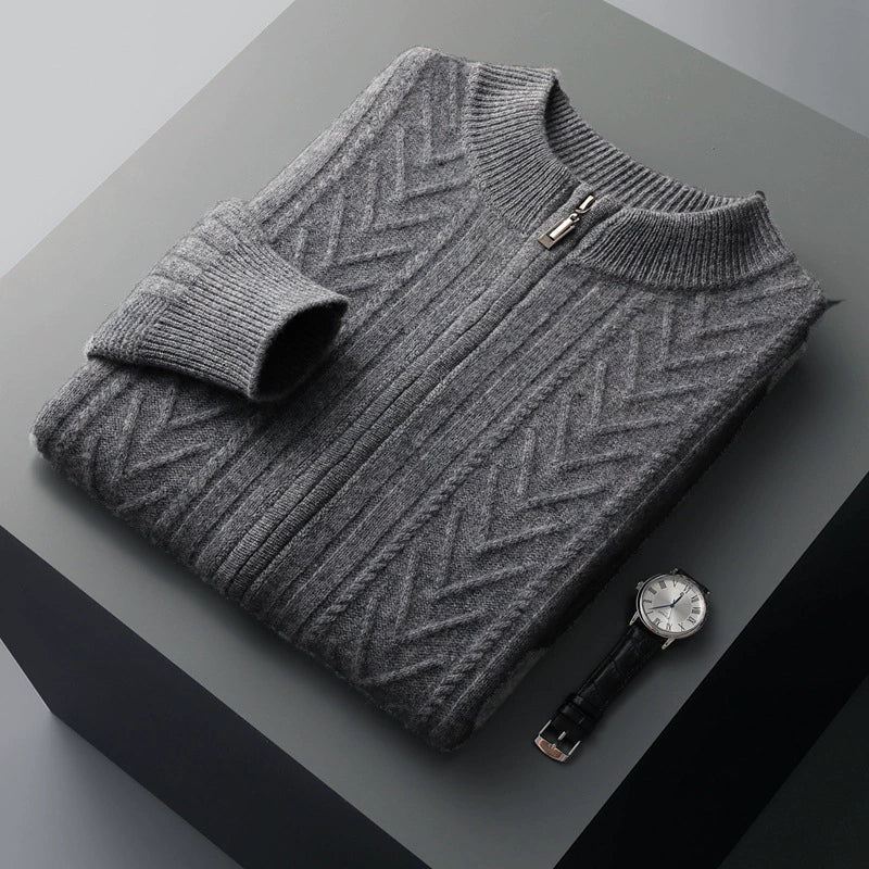 Henry - Stylowy, gruby sweter z zamkiem błyskawicznym dla mężczyzn