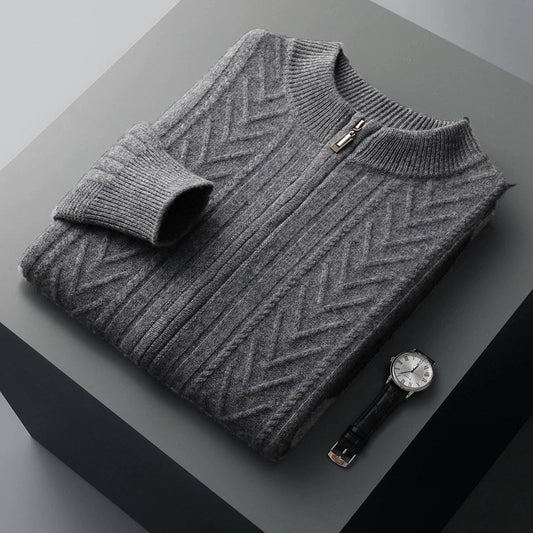 Henry - Stylowy, gruby sweter z zamkiem błyskawicznym dla mężczyzn