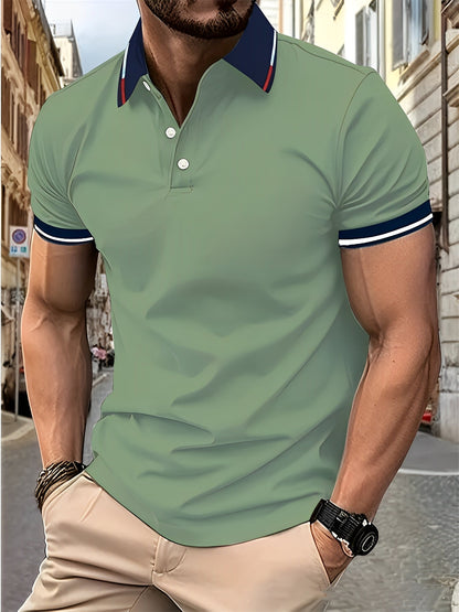 Matthew - Koszula polo prosta z guzikami dla mężczyzn