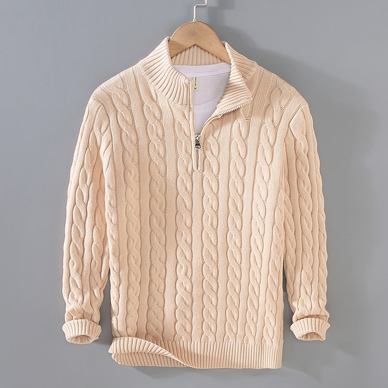 Cayden - Stylowy sweter z połowym zamkiem dla mężczyzn