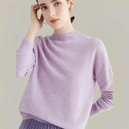 Martine - Swetry z wełny slim fit z wysokim kołnierzem dla kobiet