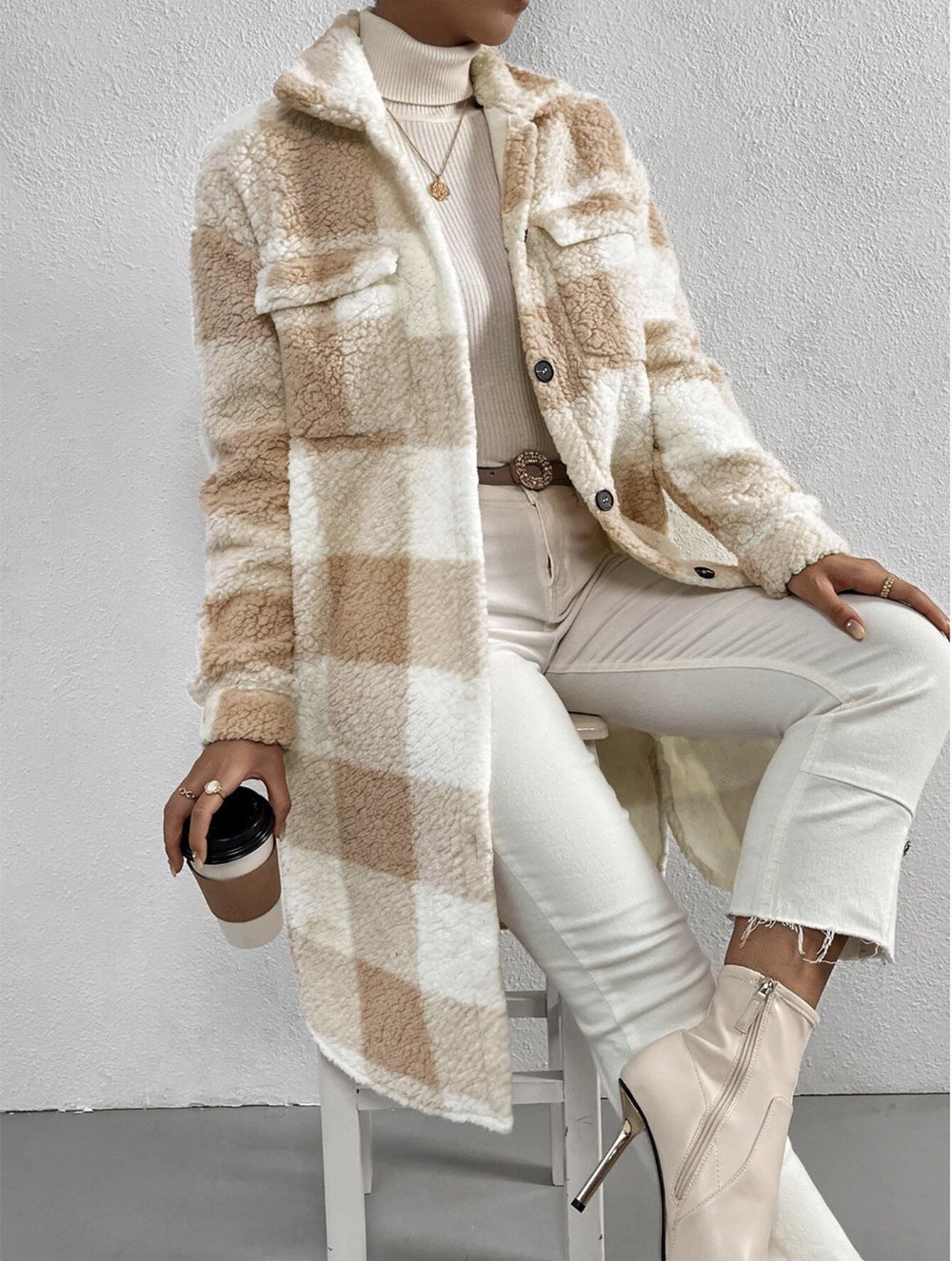Rachel - Stylowy, ciepły płaszcz fleece dla kobiet