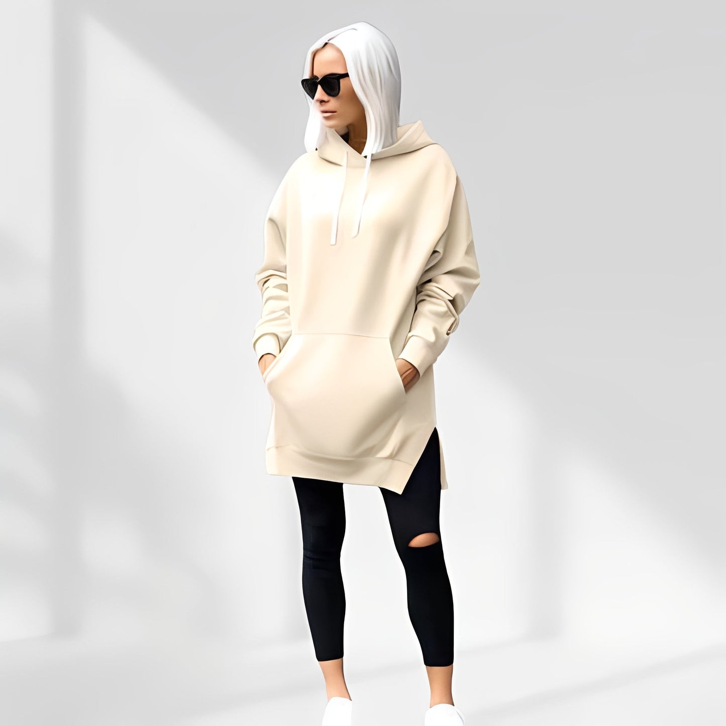Amarante - Damska kurtka oversize z kapturem