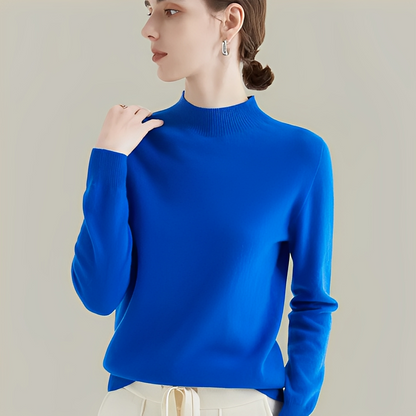 Martine - Swetry z wełny slim fit z wysokim kołnierzem dla kobiet