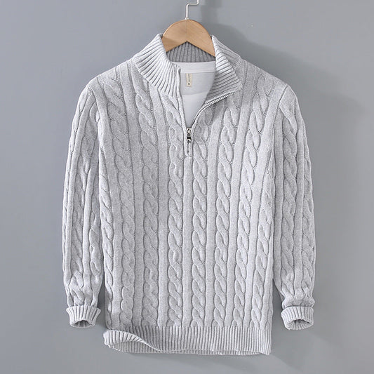 Cayden - Stylowy sweter z połowym zamkiem dla mężczyzn