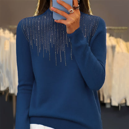Lucia - Błyszczący sweter z półwysokim golfem dla kobiet
