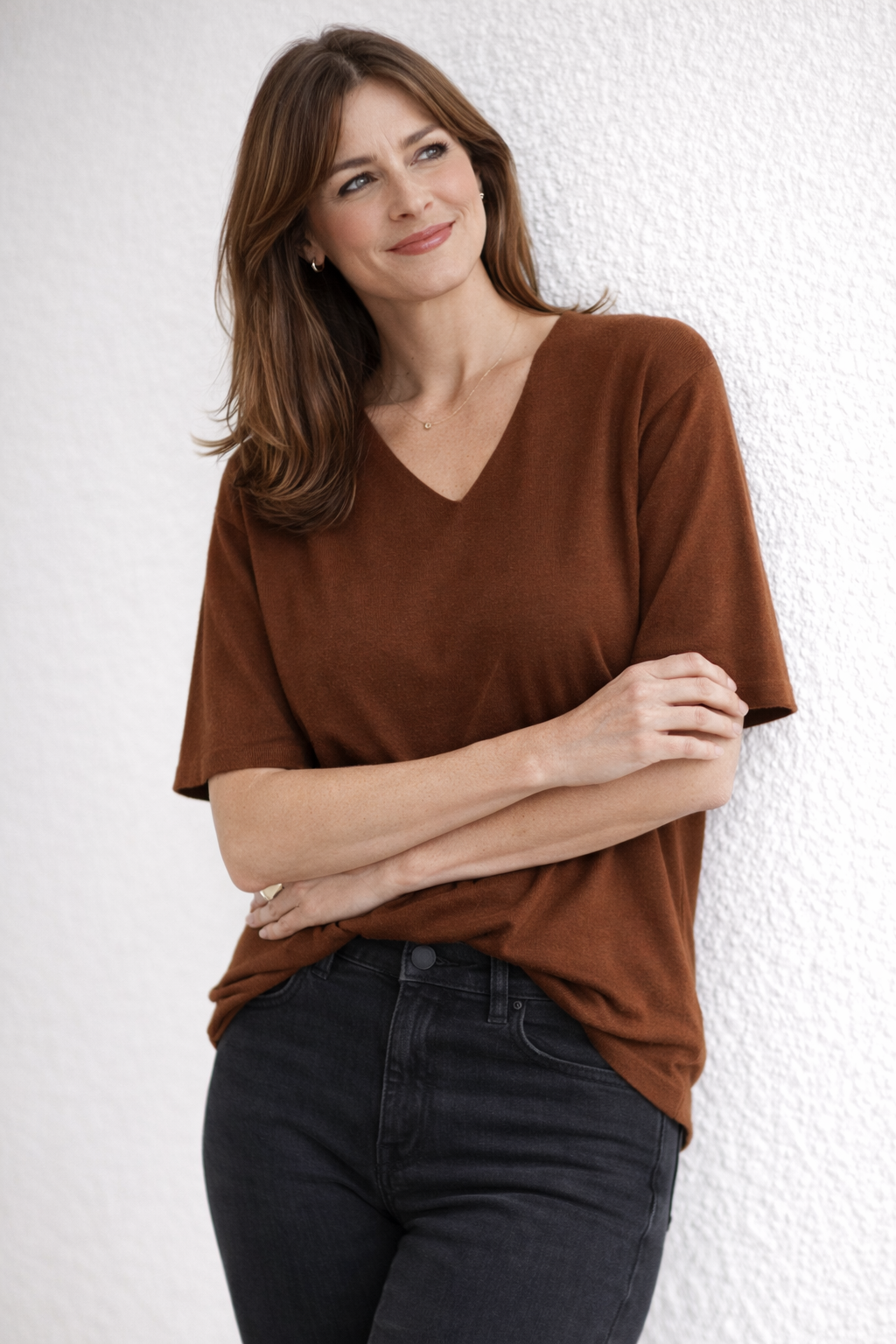 Koszula damska z długim rękawem z mieszanki wiskozy