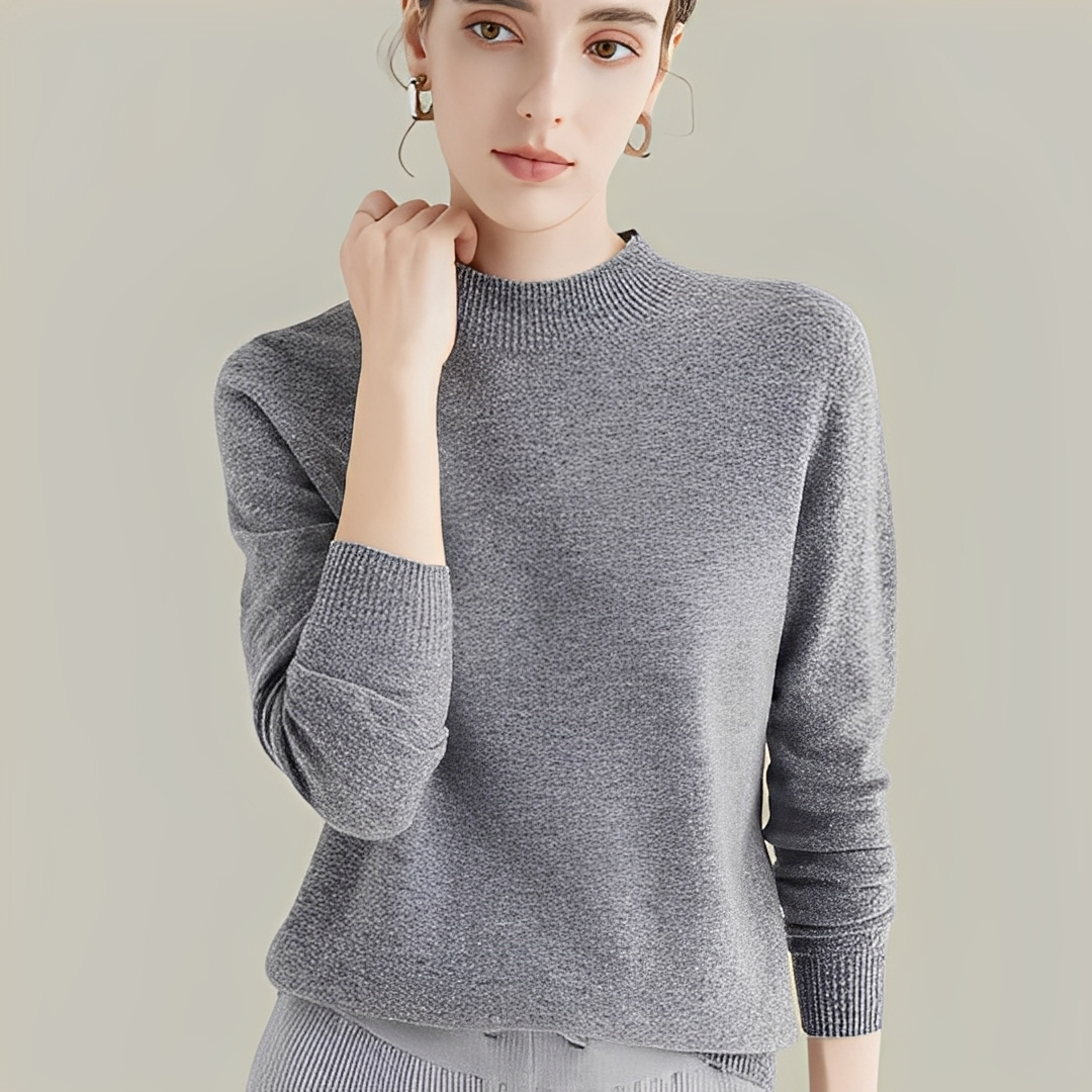 Martine - Swetry z wełny slim fit z wysokim kołnierzem dla kobiet