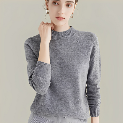 Martine - Swetry z wełny slim fit z wysokim kołnierzem dla kobiet