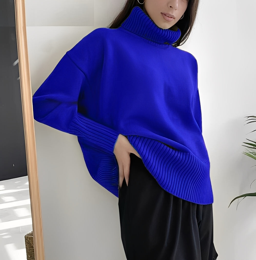 Lucinde - Zimowe swetry z golfem oversize dla kobiet
