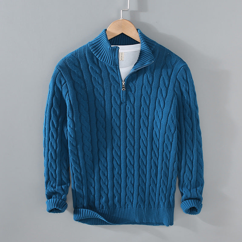Cayden - Stylowy sweter z połowym zamkiem dla mężczyzn