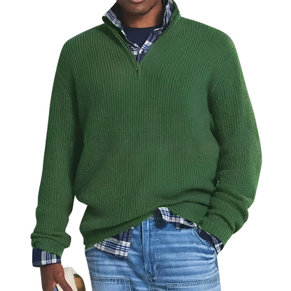Jeffrey - Retro-sweter z zamkiem ćwierć dla mężczyzn