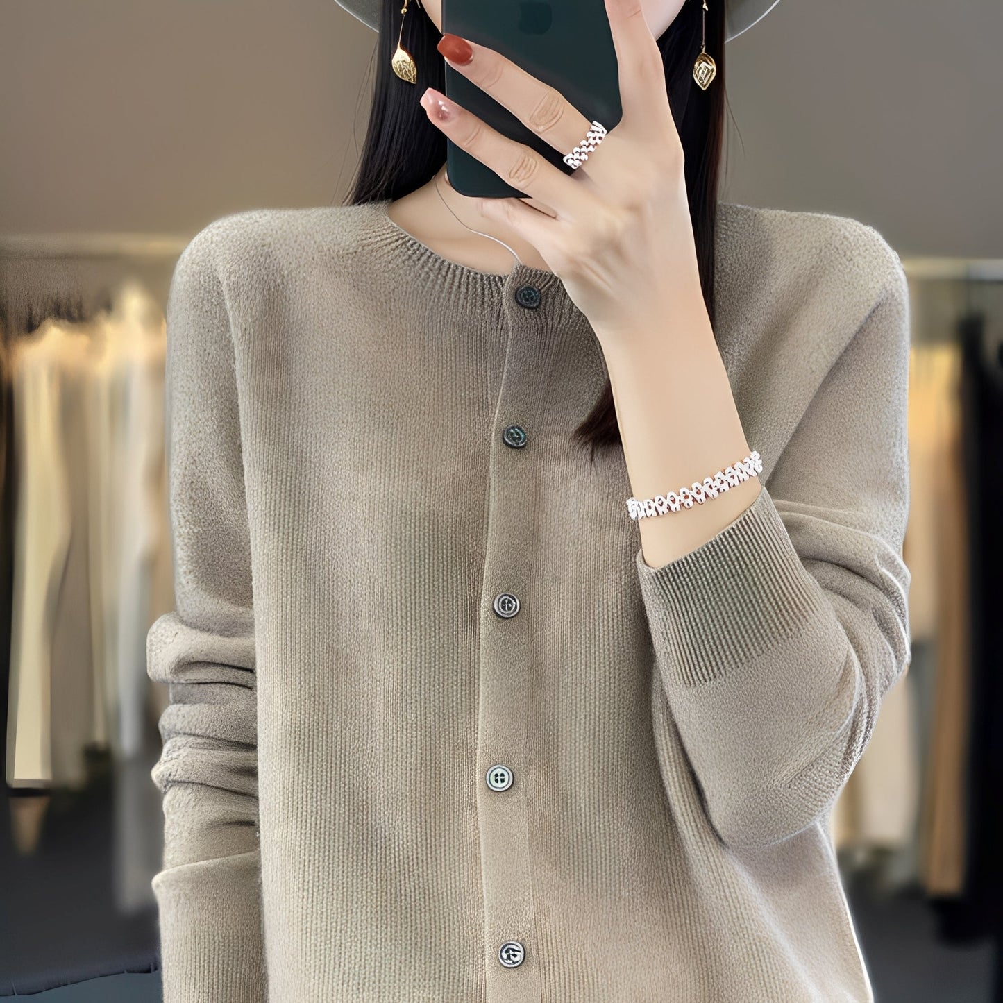 Haydée - Kardigan z guzikami elegancki dla kobiet