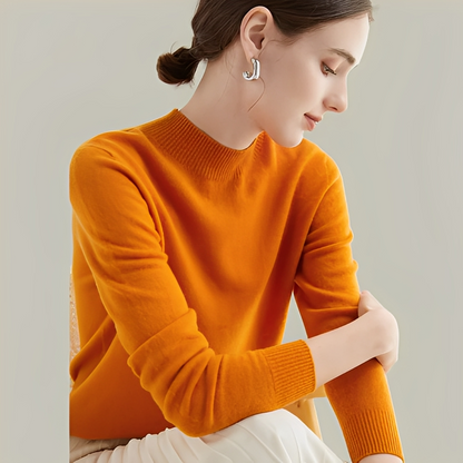 Martine - Swetry z wełny slim fit z wysokim kołnierzem dla kobiet