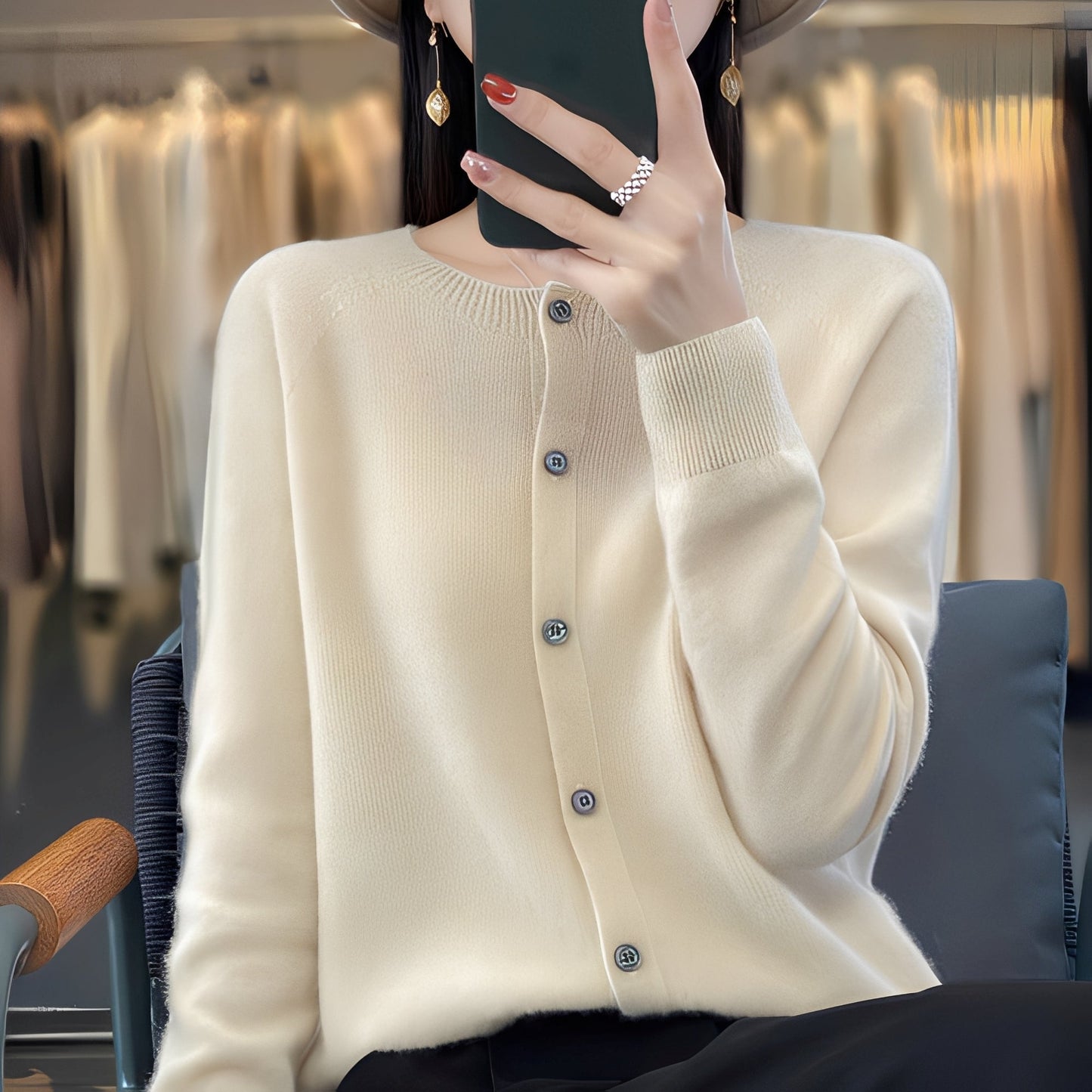 Haydée - Kardigan z guzikami elegancki dla kobiet